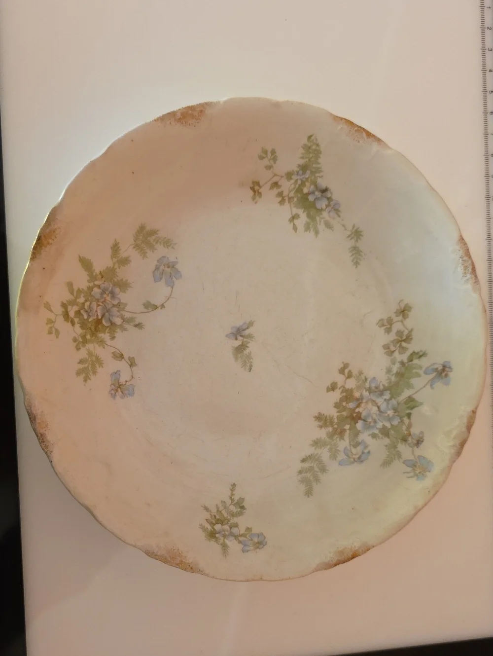 J. & G. Meakin Vintage Blue Floral Porcelain Rimmed Soup Bowl